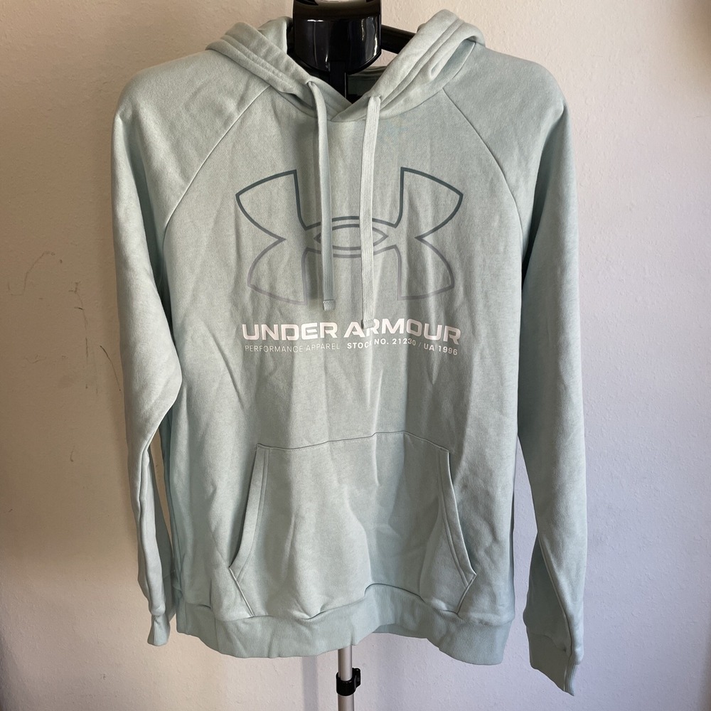 Under Armour Hoodie Full Zip Sweater Cotton Blend Sea foam Womens Large
